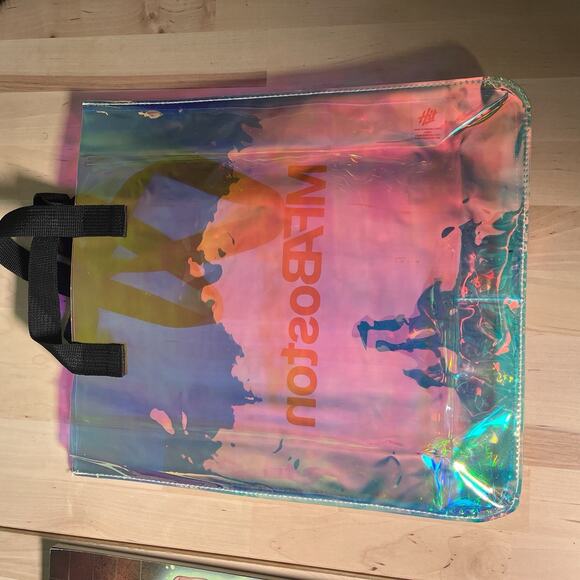 Museum of Fine Arts MFA Boston Iridescent Clear Transparent Tote Bag 12”x14” - Picture 3 of 6